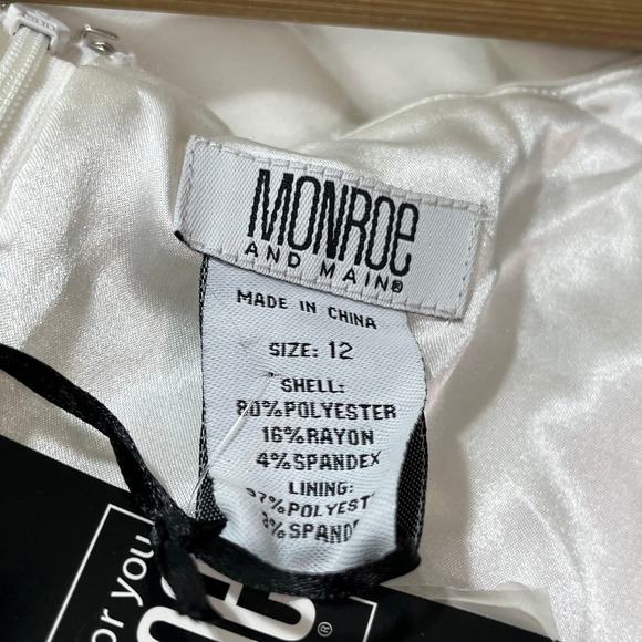 Monroe & Main Enchantment Dress Womens Size 12 White Gold Embroidered Sheath - Picture 10 of 14